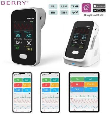Neonate Multi Parameter Handheld  Bluetooth Patient Monitor SpO2 PR ECG NIBP